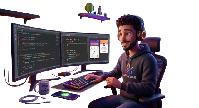 Ilustrasi 3D Developer